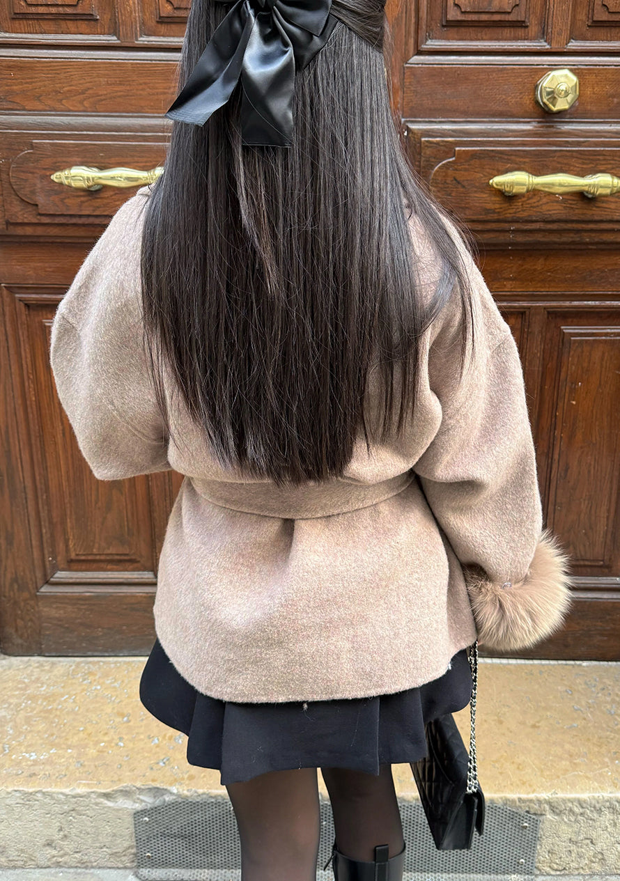 Sophia - Abrigo de lujo Beige-Marrón