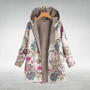 Annita I Casaco Polar Elegante com Estampado Floral
