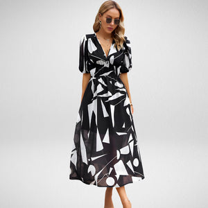 Cammie | Vestido Midi con Estampado Geométrico