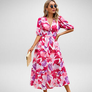 Cammie | Vestido Midi con Estampado Geométrico