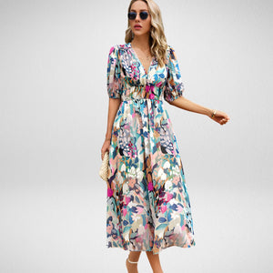 Cammie | Vestido Midi con Estampado Geométrico