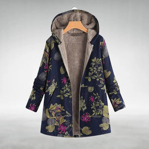 Annita I Casaco Polar Elegante com Estampado Floral
