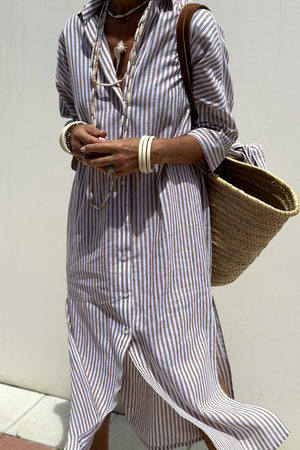 Sophia | Elegante vestido de camisa a rayas