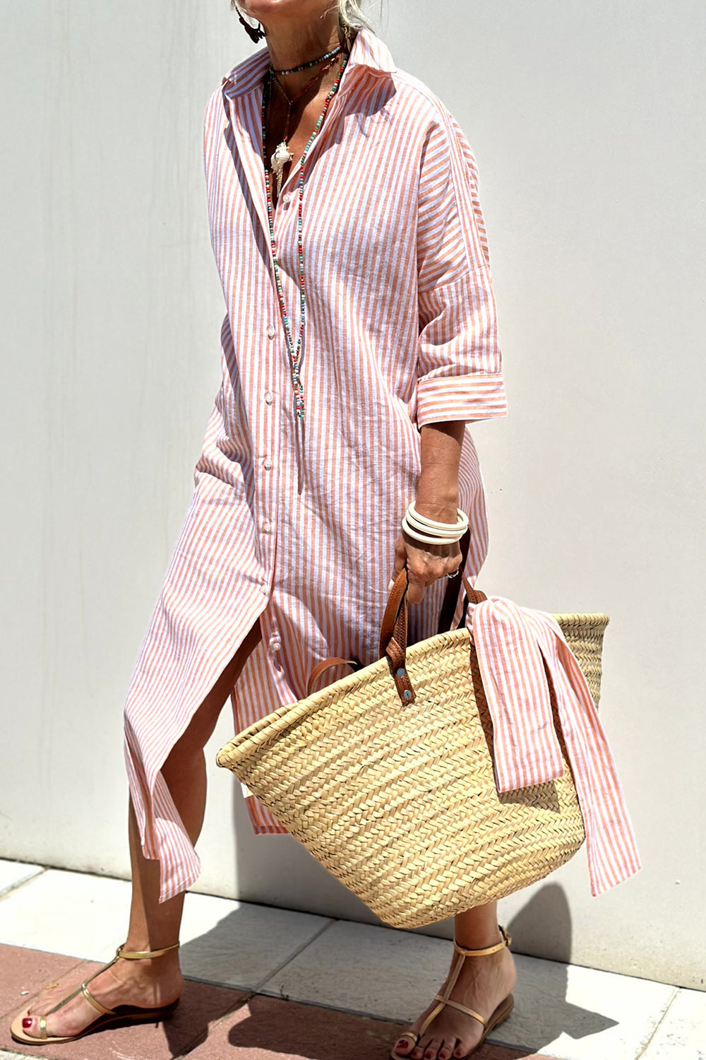 Sophia | Elegante vestido de camisa a rayas