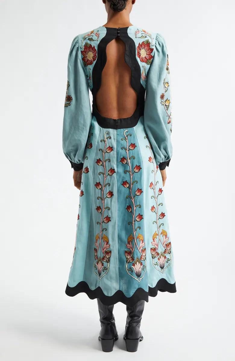 Vestido Midi Azul Cielo Elegante