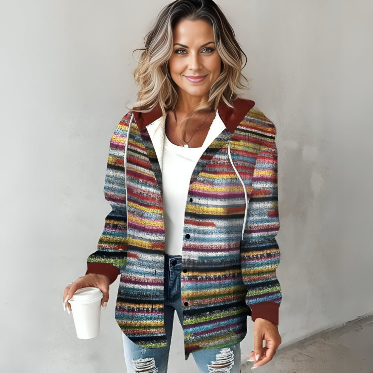 Chaqueta Jolie Multicolor con capucha y estilo relajado