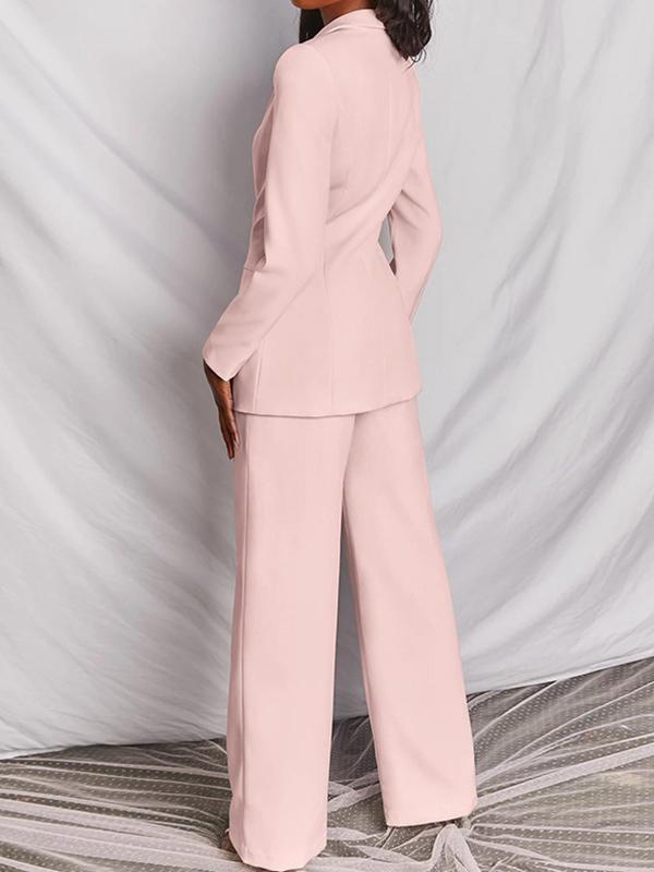 Conjunto Casual Social Blazer y Pantalón de Pierna Ancha