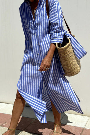 Sophia | Elegante vestido de camisa a rayas