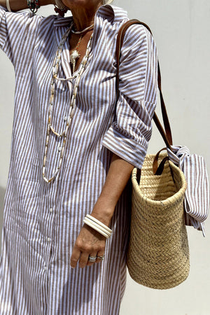 Sophia | Elegante vestido de camisa a rayas