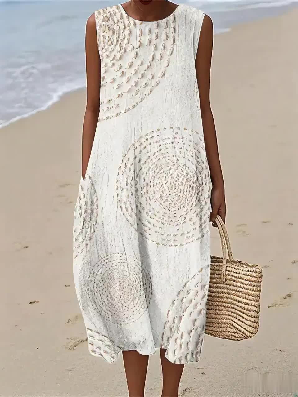 Vestido Oplena | Estampado Casual sin Mangas