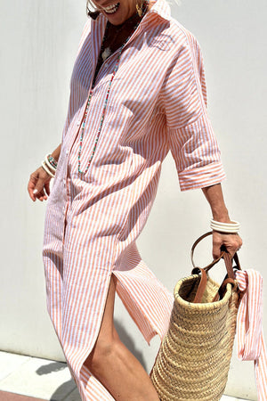 Sophia | Elegante vestido de camisa a rayas