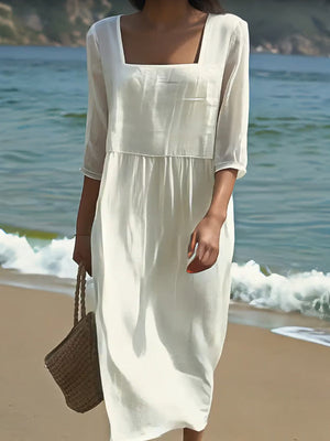 Vestido Lívia de lino informal