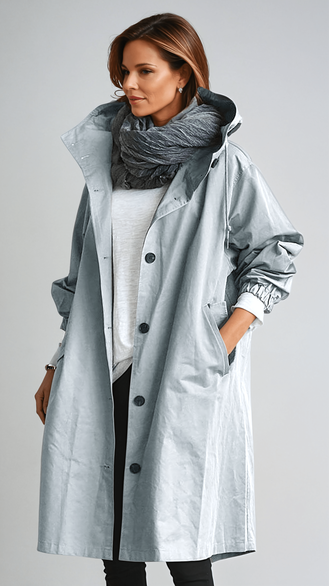 Sofía - Elegante Gabardina Impermeable con Botones