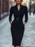 Selvianeé | Vestido Negro Refinado con Cinturón