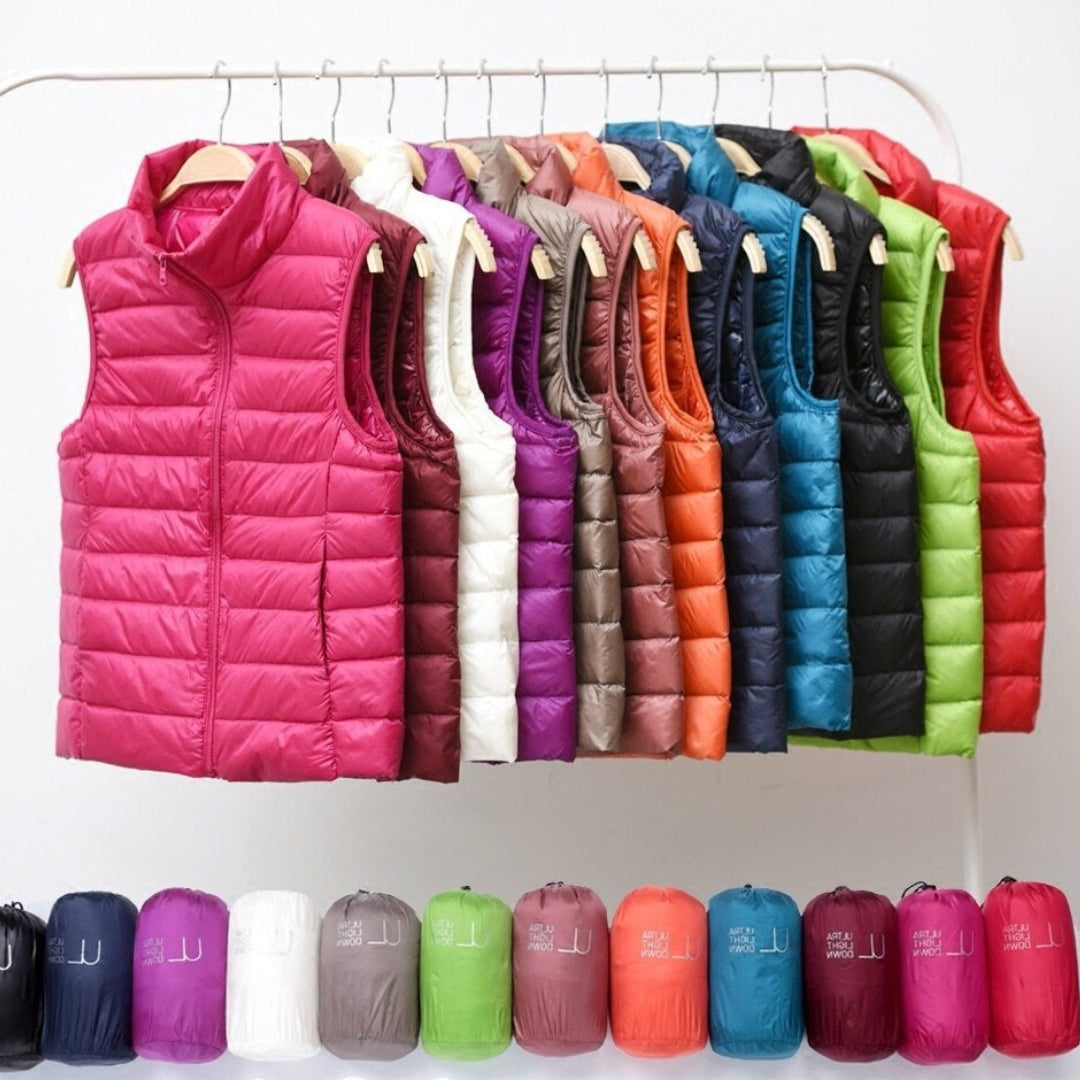 Sarah™ | Chaleco ligero de plumas con diseño plisado