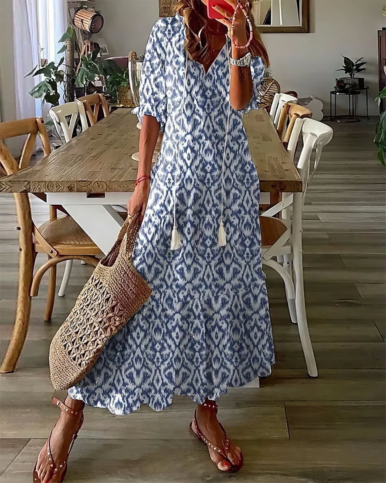 Boho Vestido con Cobertura para Abdomen - Estilo Elegante y Cómodo