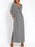 Vestido largo de noche vintage con cuello en V y cintura alta para mujer